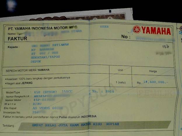 Kenapa sih harga motor jauh lebih mahal dari faktur pembelian??…