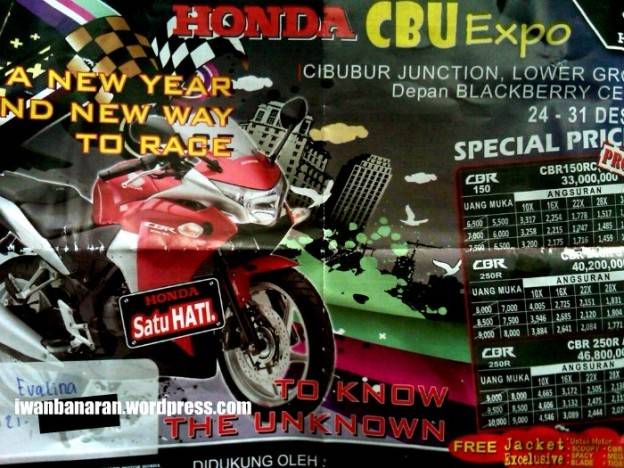 Hanya dengan uang 5 jutaan rupiah, Honda CBR150r bisa dibawa pulang….