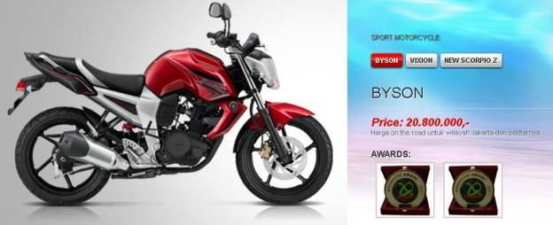 Banderol motor Yamaha naik per 1 Februari 2012…