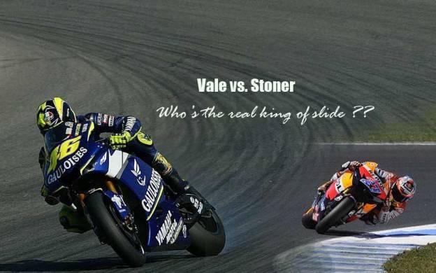 Valentino Rossi vs Stoner…..siapa yang pantas dijuluki raja sliding??