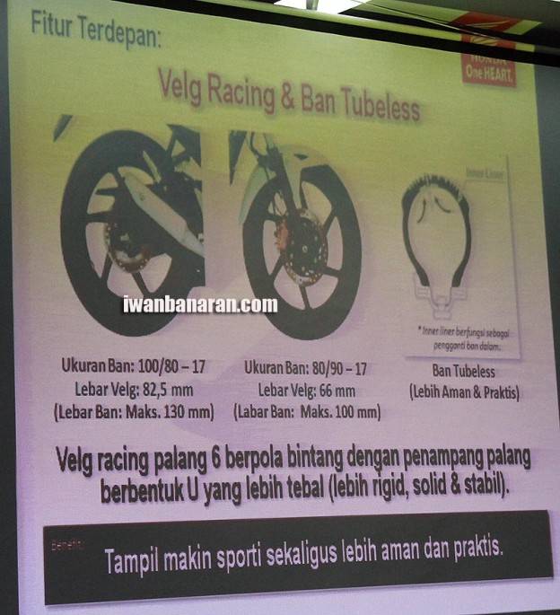 Honda klaim ban CB150R bisa diupgrade hingga ukuran 130….