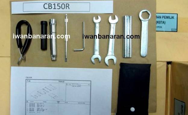 Nih dia tool kit standart yang harus diberikan dealer kepada pembeli Honda CB150R…..