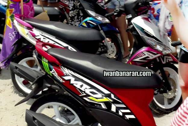 Sneak peak new stripe Yamaha Mio-J. Kini sudah dibekali PBL…….