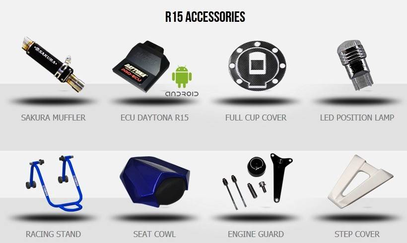 Mengintip aksesori resmi Yamaha YZF R15…..