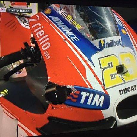 Motor iannone tertabrak burung