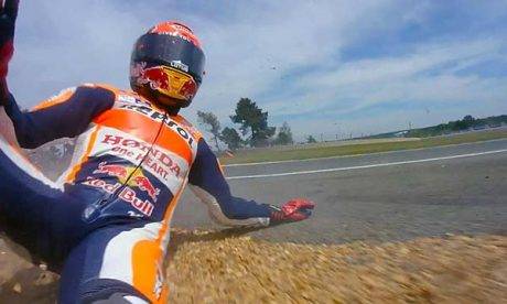 Marc Marquez crash di Le Mans Perancis