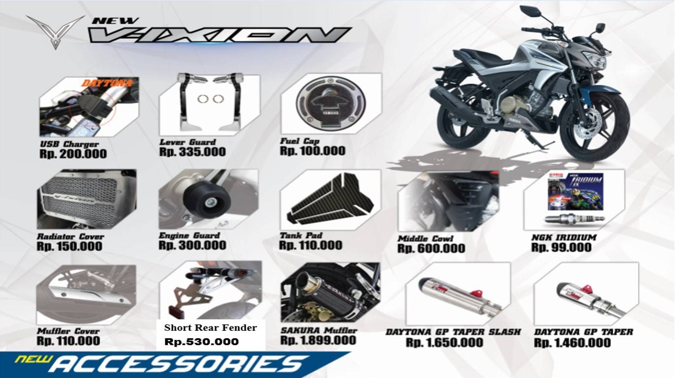 Yamaha New Vixion 2017 bakal makin ganteng dengan aksesories ini…..wajib ki cak !