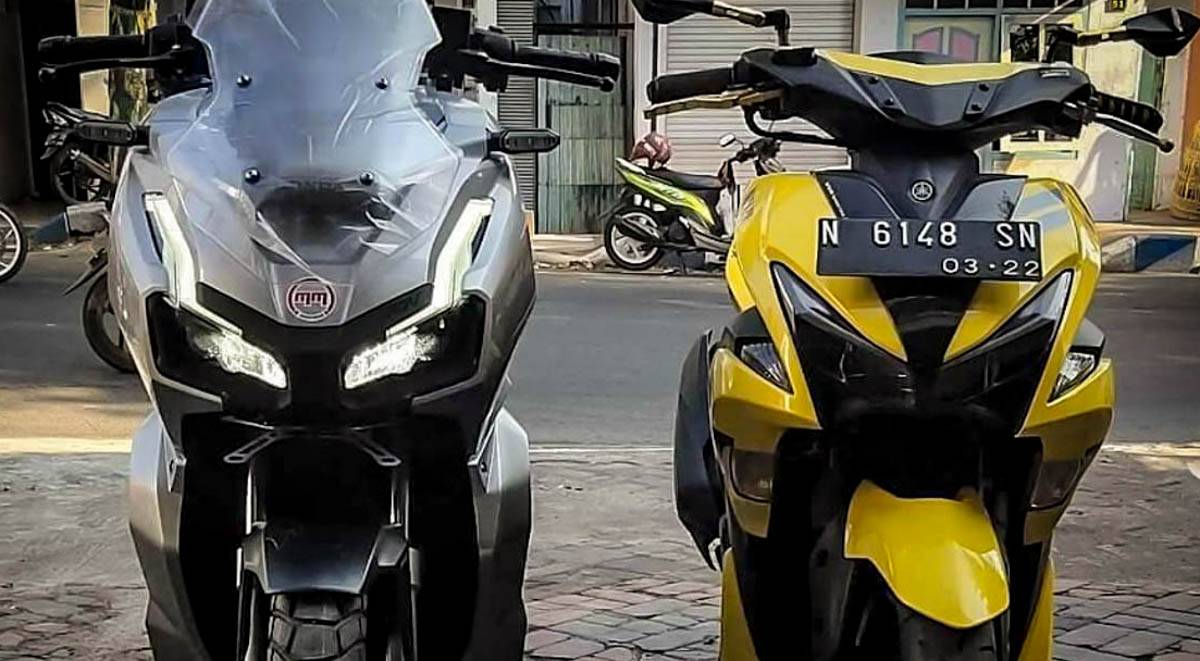 [Foto] Komparasi body Honda ADV-150 vs Yamaha Aerox 155, lawan berat cak !