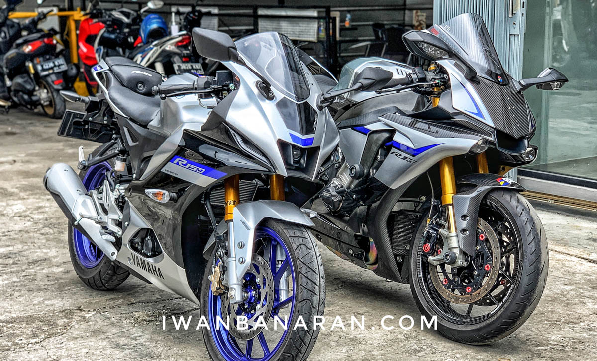 Langka ?? Adu Ganteng Yamaha New YZF R15M vs YZF R1M, moncrotttt tenan !!?