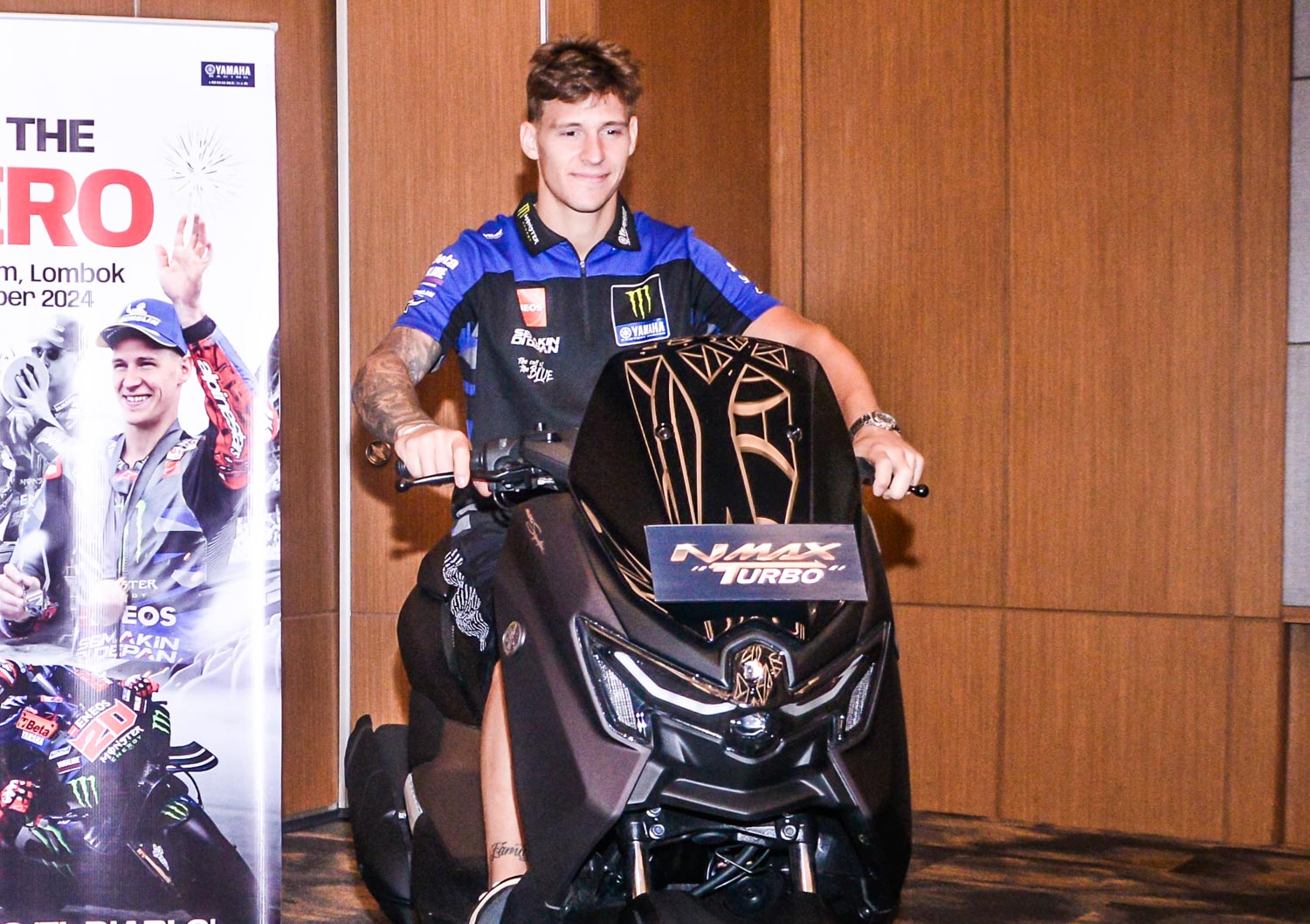 Fabio Quartararo Jumpa Fans di Lombok…langsung Nunggang NMAX Turbo !!